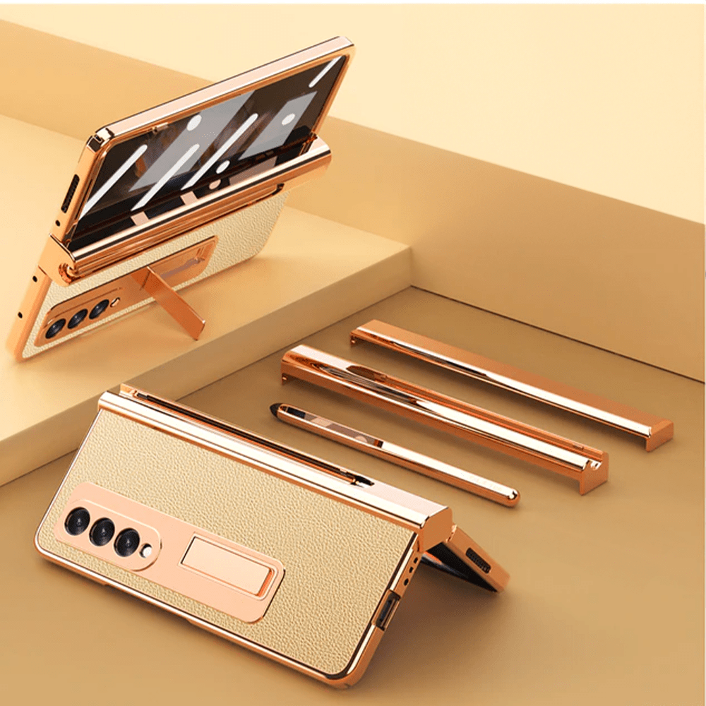 Leather Pen Holder & Kickstand Z Fold case - LAMKARI