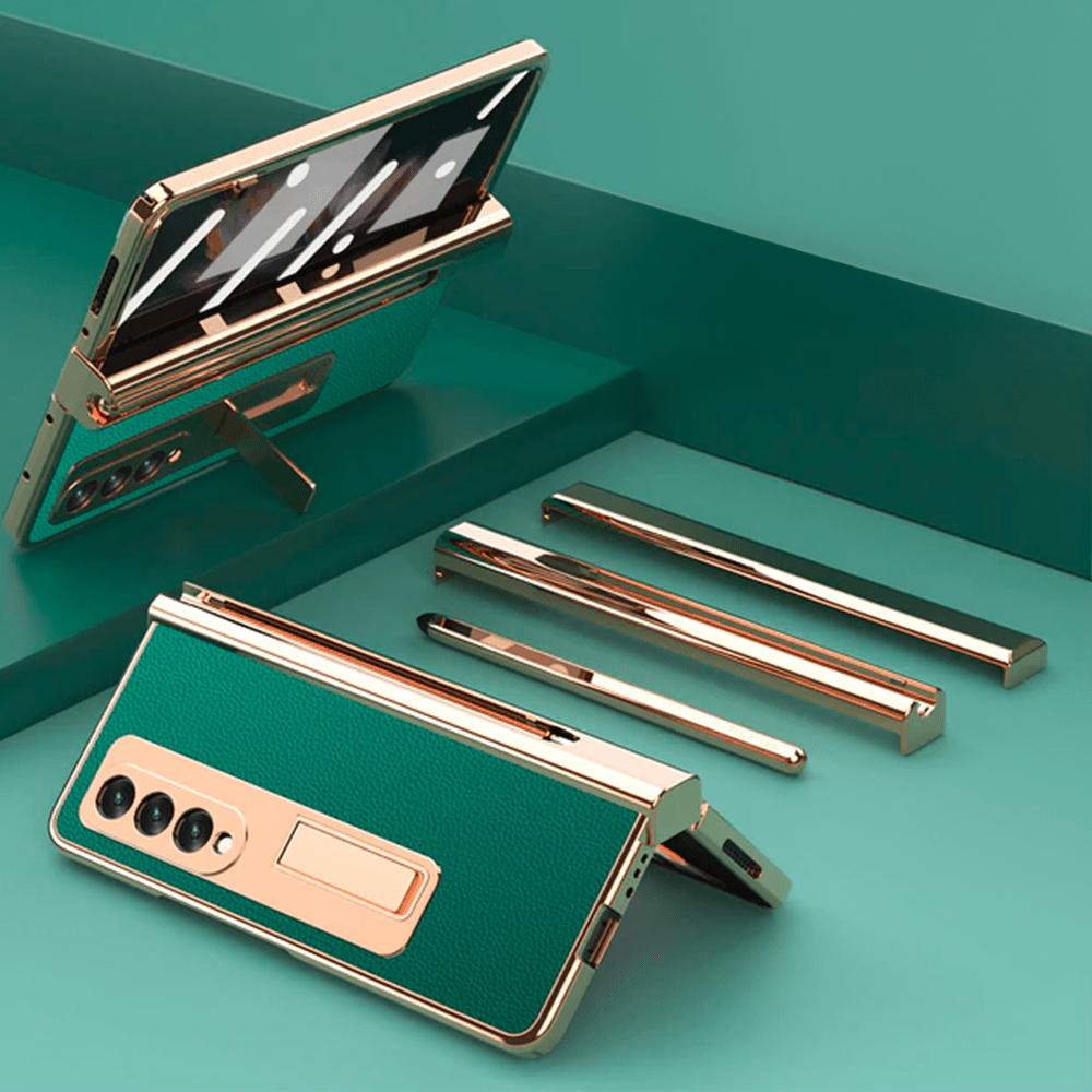 Leather Pen Holder & Kickstand Z Fold case - LAMKARI