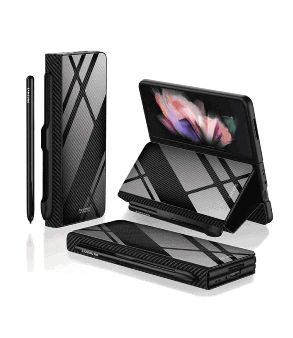 Leather Pattern Z Fold Case - LAMKARI