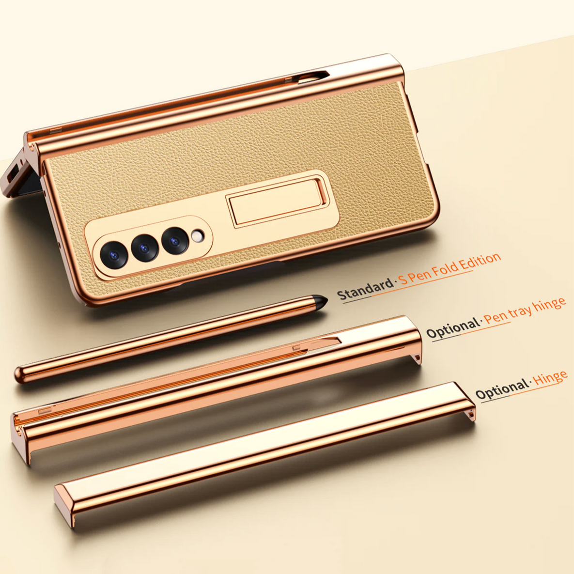 Leather Pen Holder & Kickstand Z Fold case II - LAMKARI