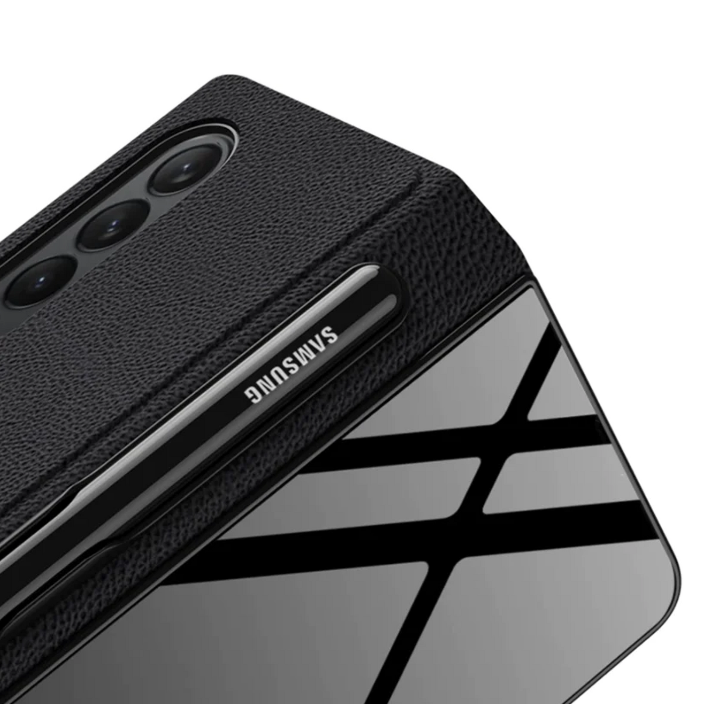 Leather Pattern Z Fold Case - LAMKARI