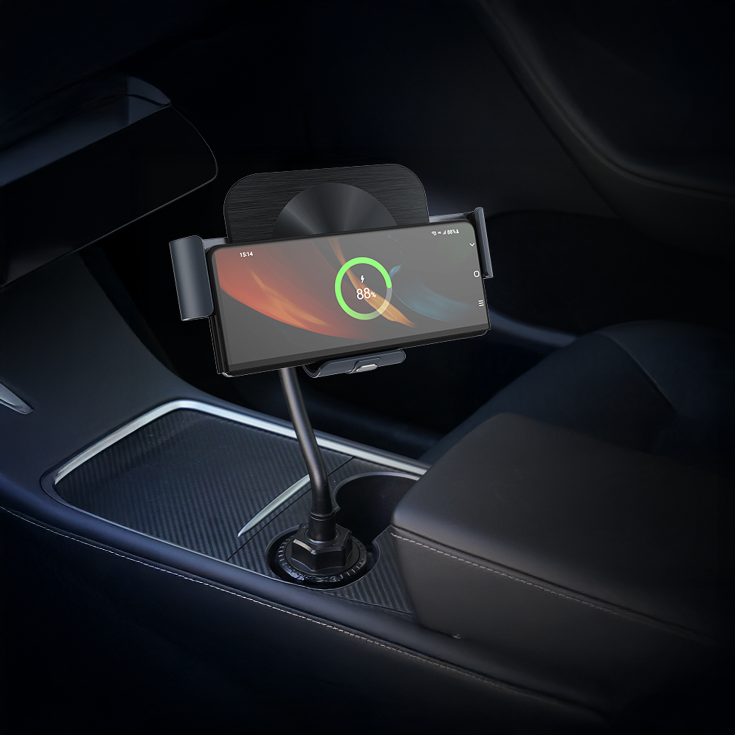 Z Fold7 Car Wireless Charger Mount - Dual Coil Z Fold 7 Cup Holder Charging Stand