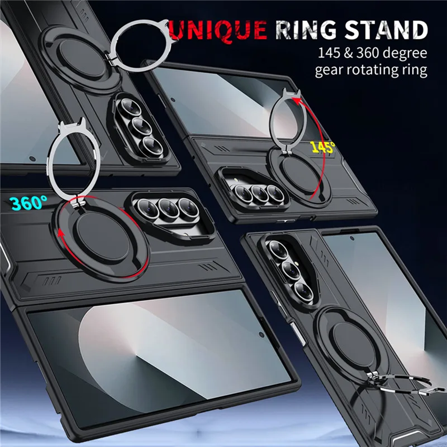 Military Grade Z Fold7 Case Tactical Ring Kickstand - Heavy Duty Z Fold 7 MagSafe Wireless Charging Cover