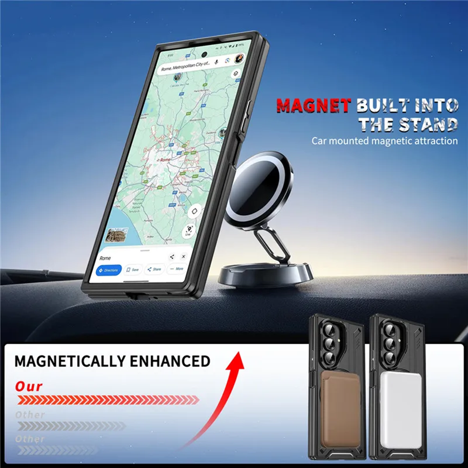 Military Grade Z Fold7 Case Tactical Ring Kickstand - Heavy Duty Z Fold 7 MagSafe Wireless Charging Cover