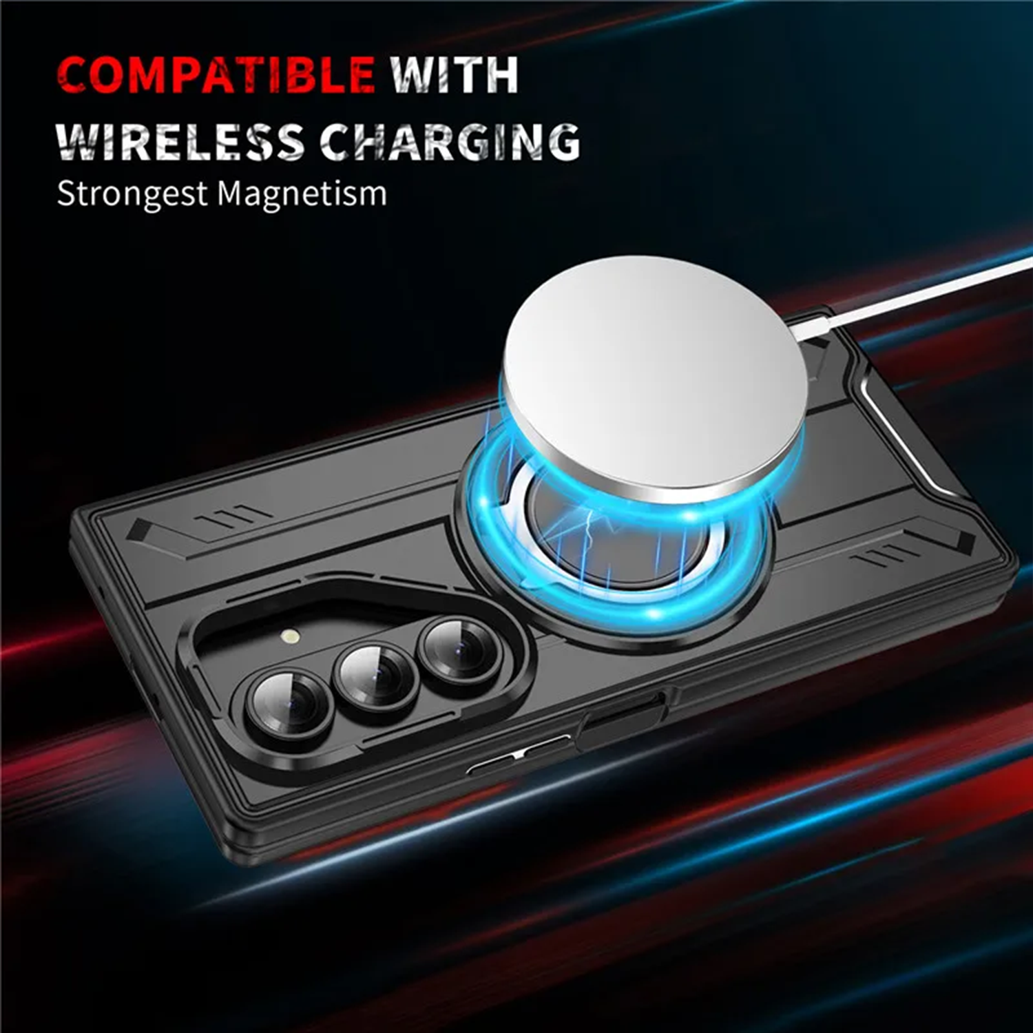Military Grade Z Fold7 Case Tactical Ring Kickstand - Heavy Duty Z Fold 7 MagSafe Wireless Charging Cover