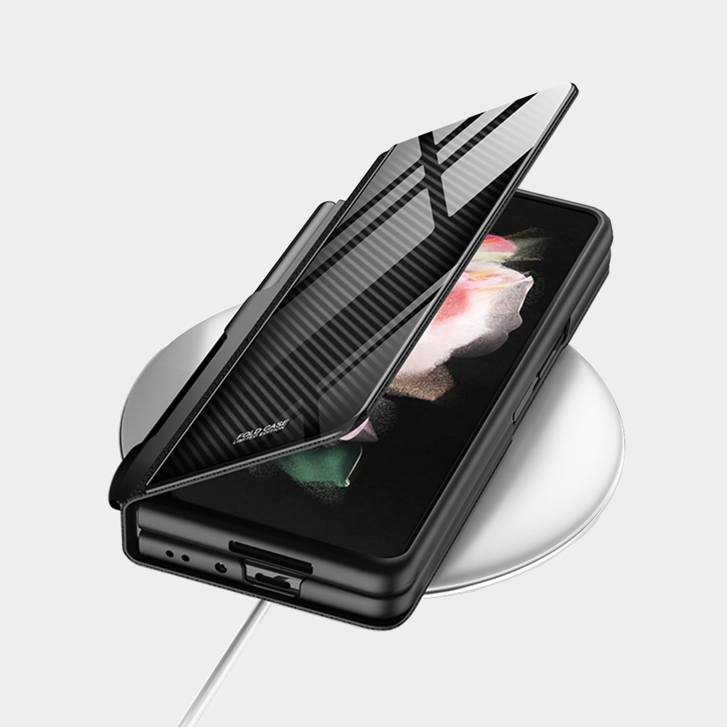 Pen Holder Hinge Protection Samsung Galaxy Leather Z Fold Case - Fold6 Fold5 Fold4 Fold3 Lamkari