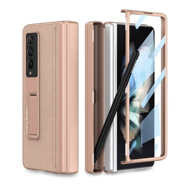 Leather Pen Holder Z Fold case - LAMKARI