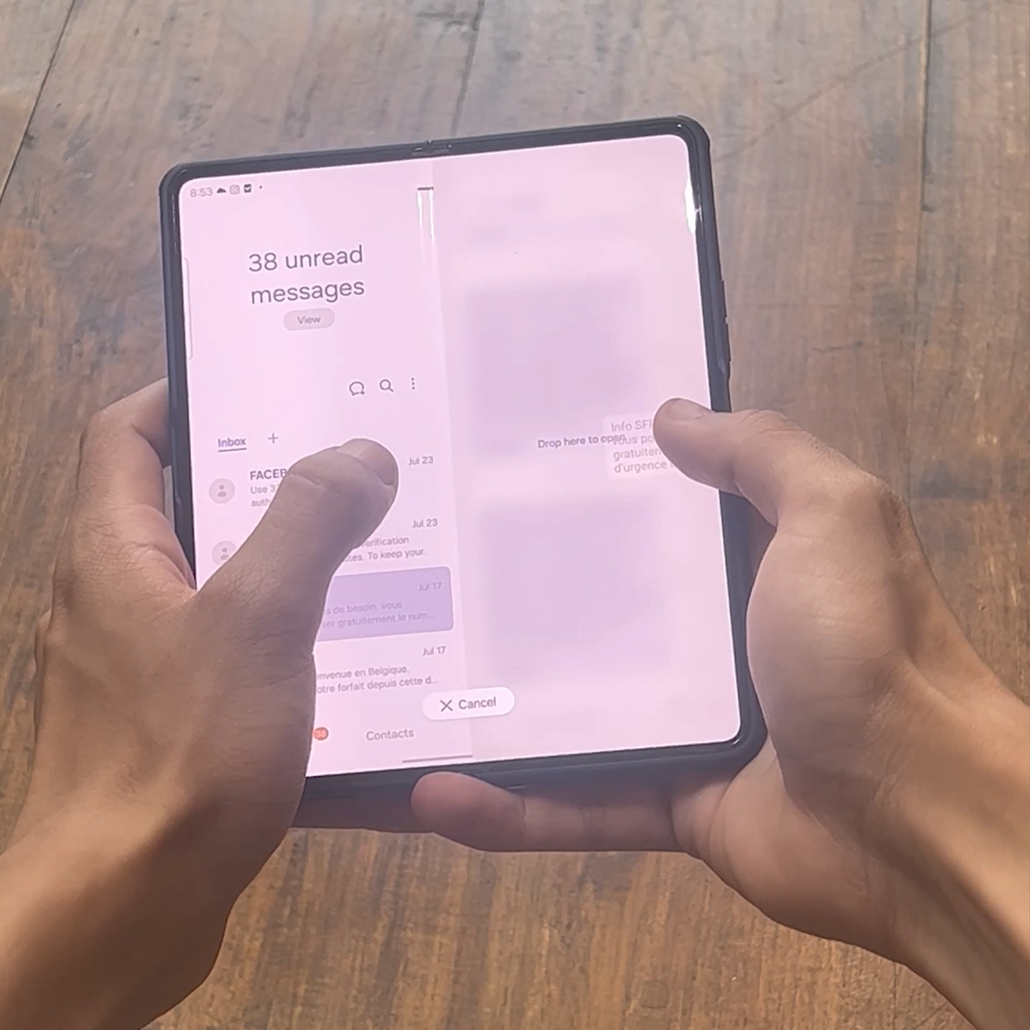 How to Drag and Drop Messages into Split Screen on the Samsung Galaxy Z Fold6