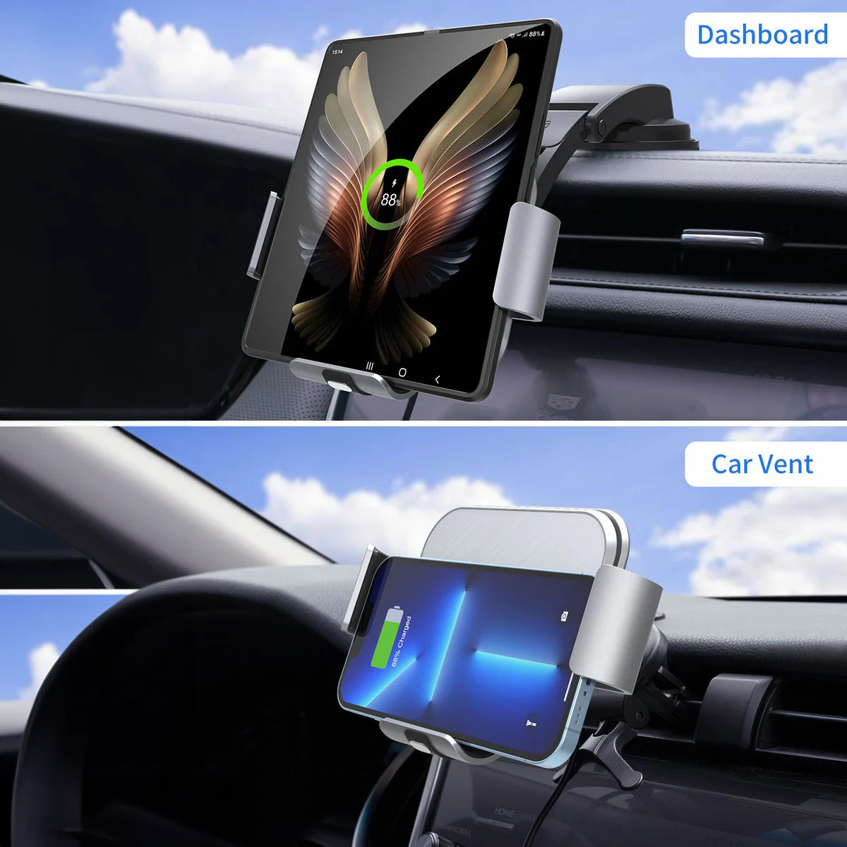 Wireless Car Charger Mount for Samsung Galaxy Z Fold 5