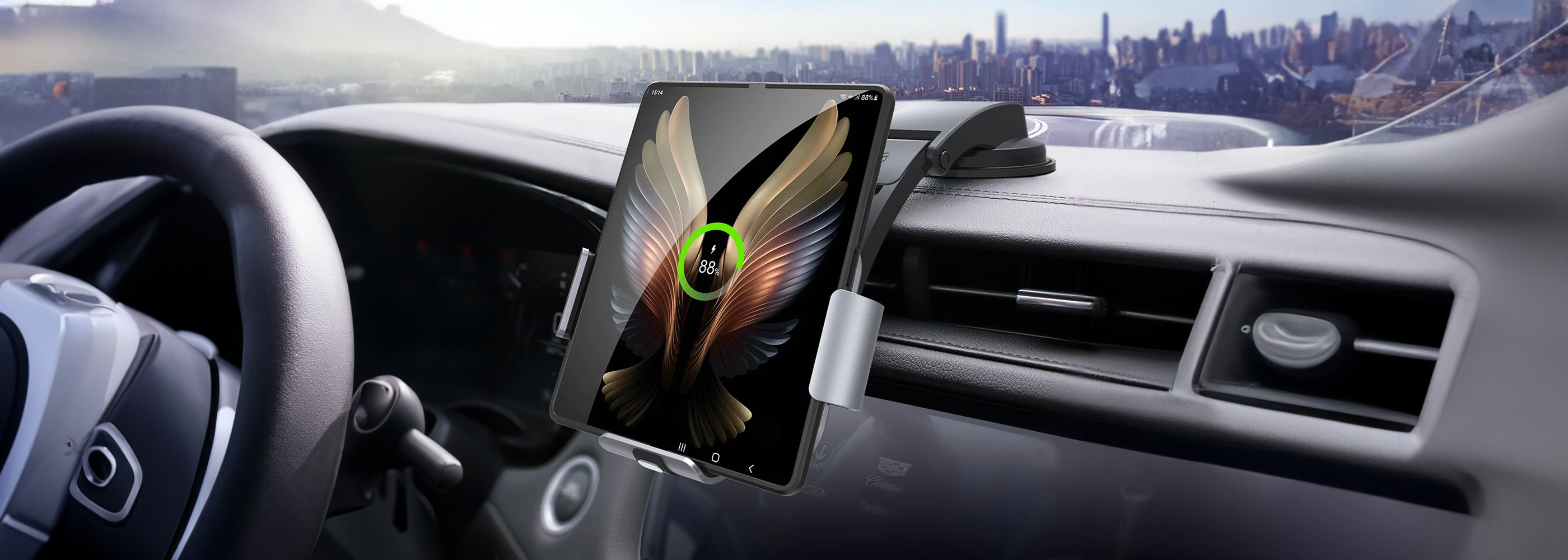 Samsung Galaxy Z Fold Car Wireless Charging Mount - Fold6 Fold5 Fold4 Fold3