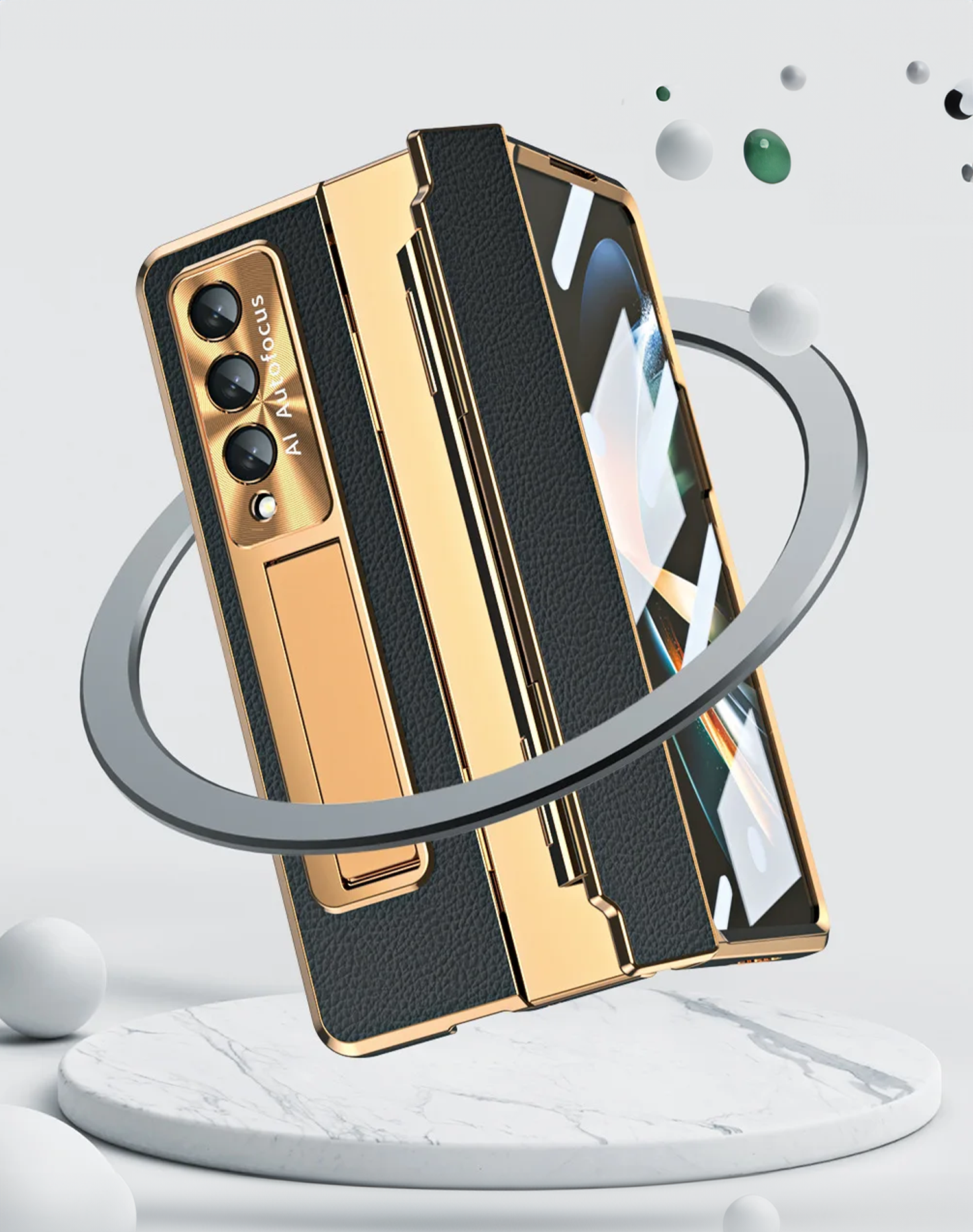 Wireless Charging Samsung Galaxy Leather Z Fold Case - Fold6 Fold5 Fold4 Fold3 Lamkari
