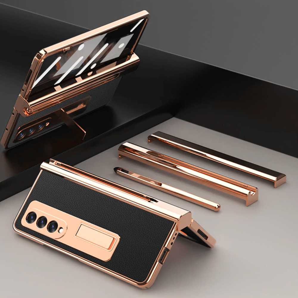 Leather Pen Holder & Kickstand Z Fold case - LAMKARI
