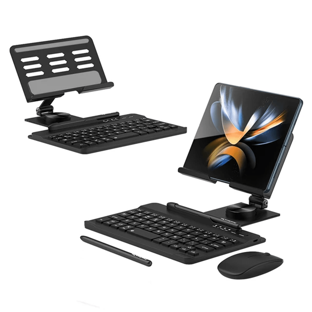 Black Z Fold Desk Stand & Wireless Keyboard - LAMKARI