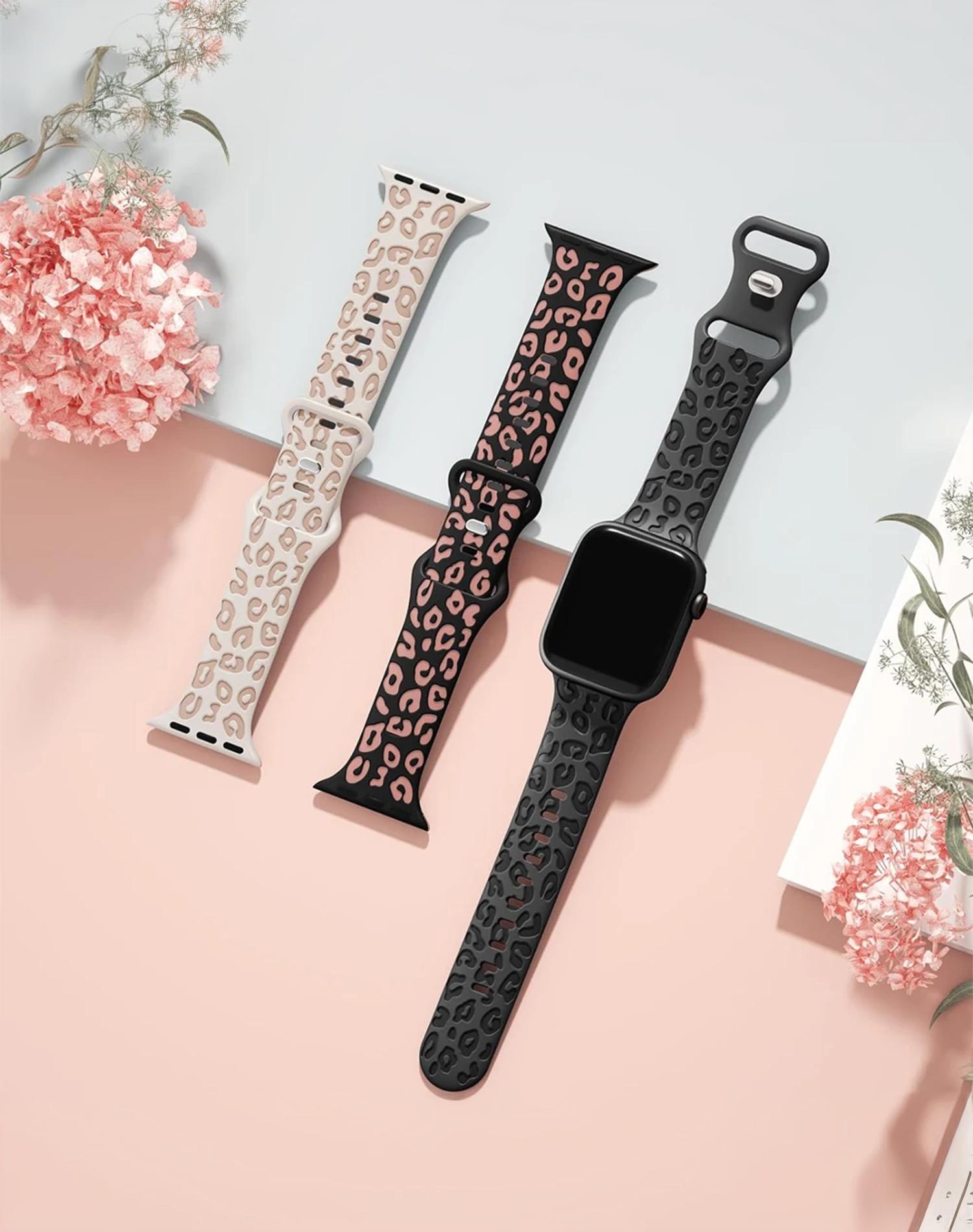 Engraved Apple Watch band strap Lamkari  roses