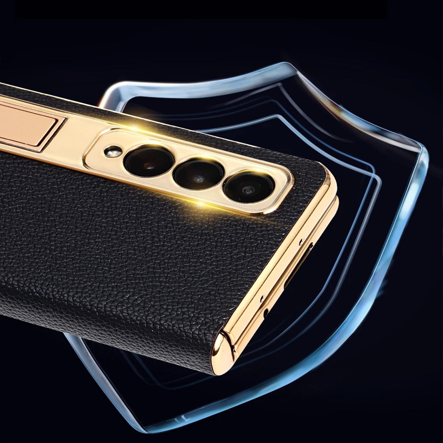 Hinge Protection Samsung Galaxy Leather Z Fold Case - Fold6 Fold5 Fold4 Fold3 Lamkari