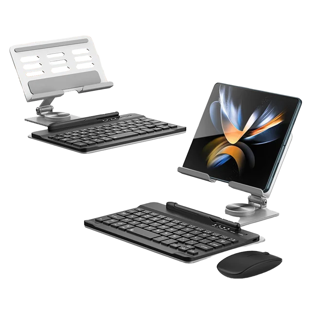 Z Fold Desk Stand & Wireless Keyboard - LAMKARI