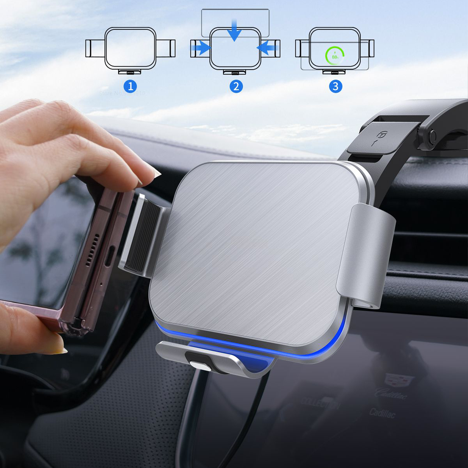 Samsung Galaxy Z Fold Car Wireless Charging Mount - Fold6 Fold5 Fold4 Fold3