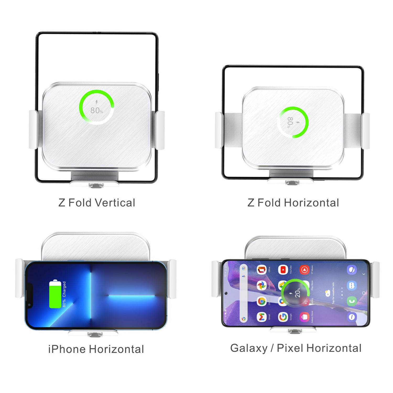 Samsung Galaxy Z Fold Car Wireless Charging Mount - Fold6 Fold5 Fold4 Fold3