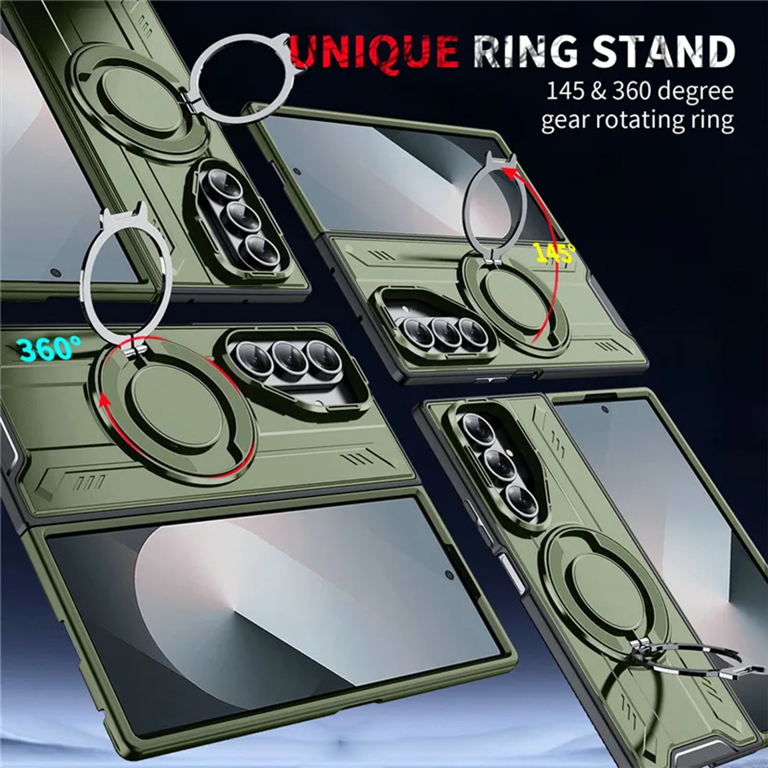 Military Grade Z Fold7 Case Tactical Ring Kickstand - Heavy Duty Z Fold 7 MagSafe Wireless Charging Cover