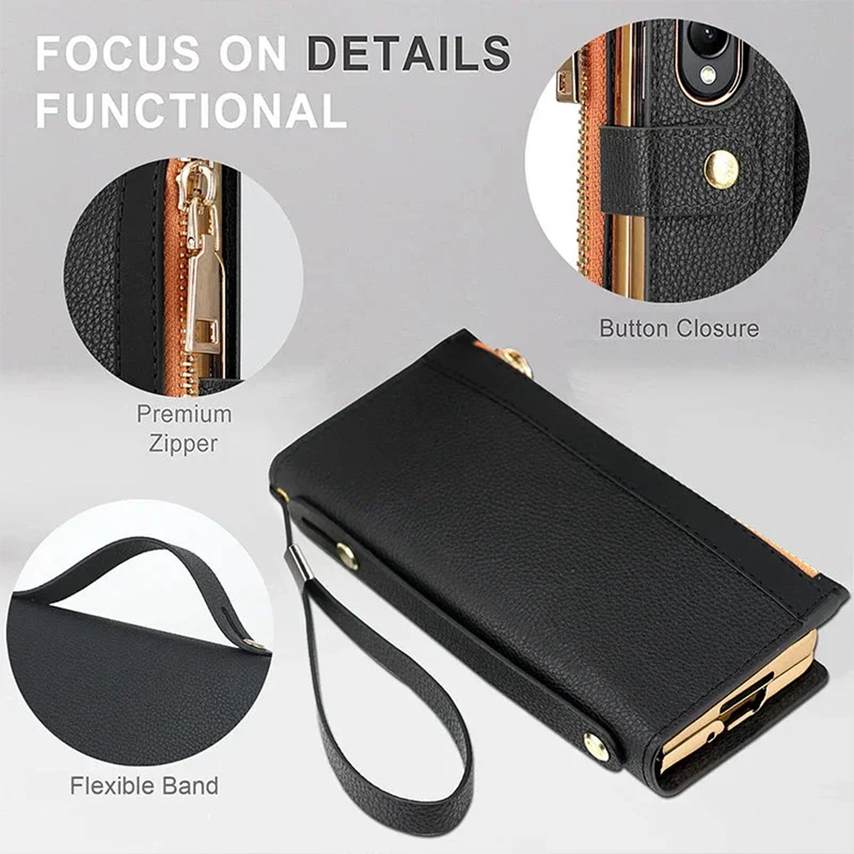 Luxury leather wallet Z Fold6 Case - LAMKARI