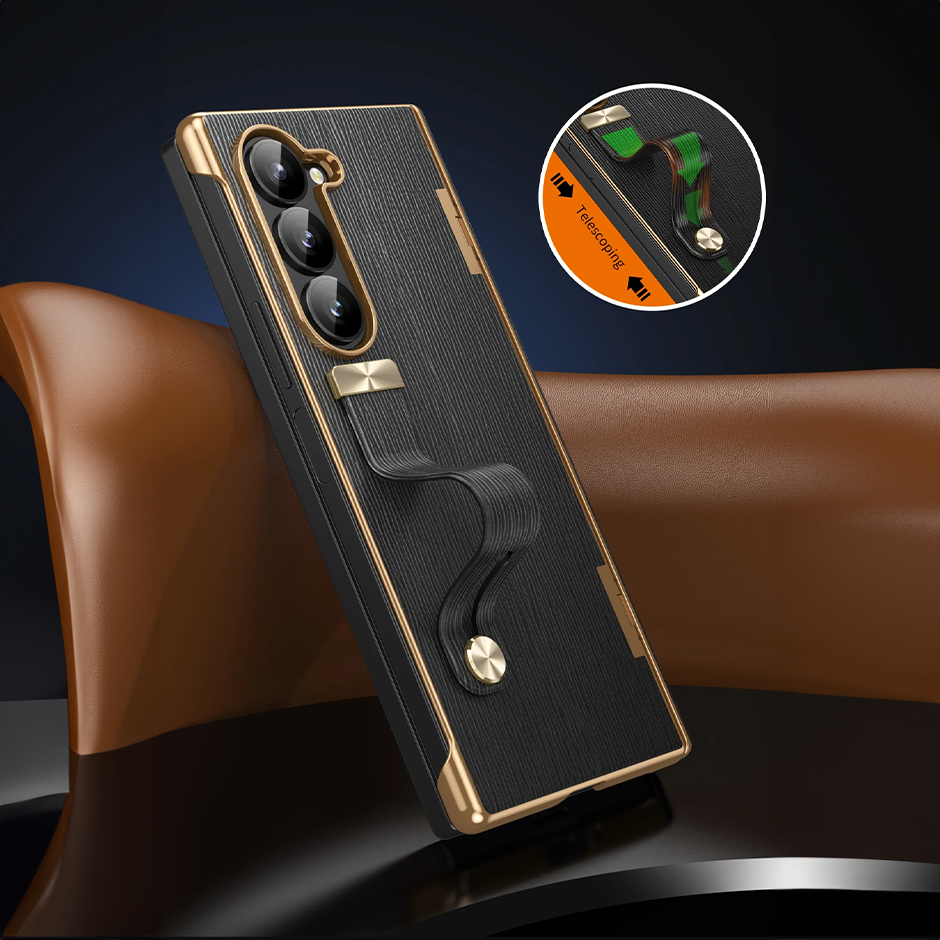 Luxury Strap & Hinge Protection Z Fold6 Case - LAMKARI