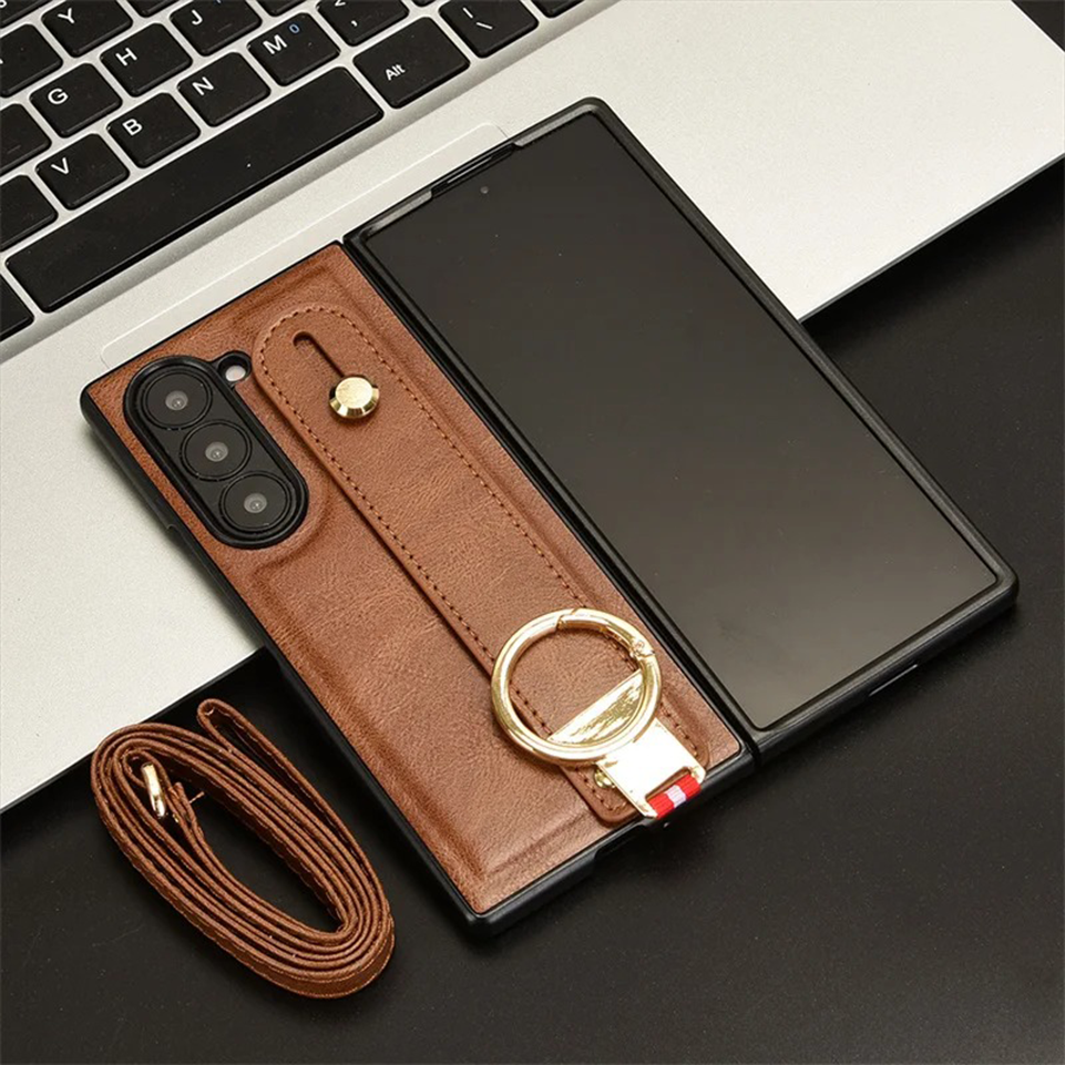 Lanyard Leather Z Fold6 Case - LAMKARI