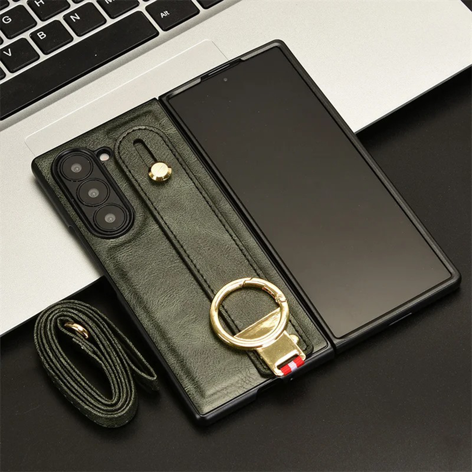 Lanyard Leather Z Fold6 Case - LAMKARI