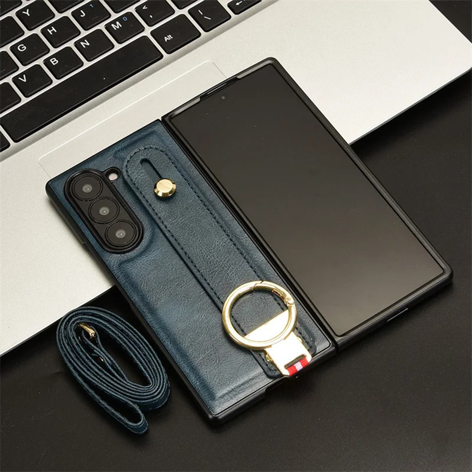 Lanyard Leather Z Fold6 Case - LAMKARI