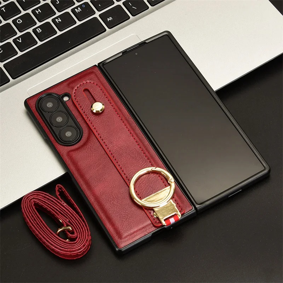 Lanyard Leather Z Fold6 Case - LAMKARI