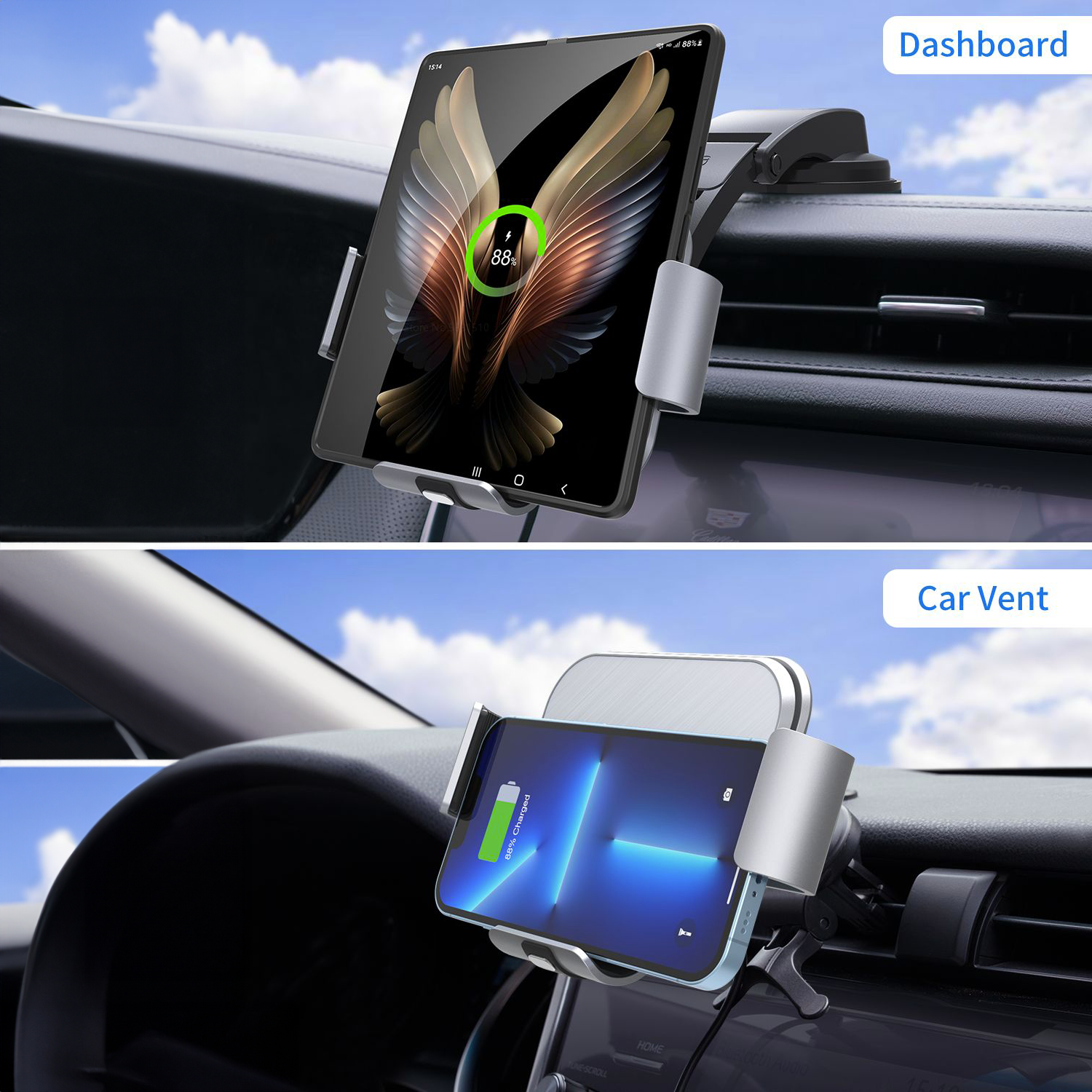 Samsung Galaxy Z Fold Car Wireless Charging Mount - Fold6 Fold5 Fold4 Fold3